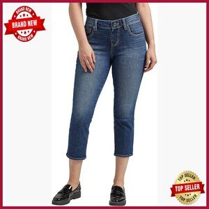 Mid Rise Pull-On Capri Jeans, Cotton Blend Stretch, 24" Inseam